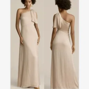 Sachin &amp; Babi Chelsea Gown In Champagne Size 8 One Shoulder Georgette Bias Gown
