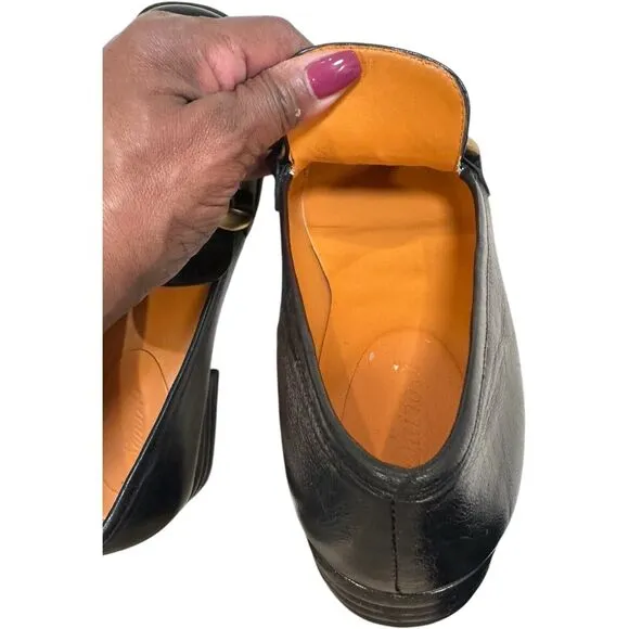SAINT G JULIET BLACK LEATHER HANDCRAFTED Slip-on MOCCASINS Flats Sz EU 39 US 9