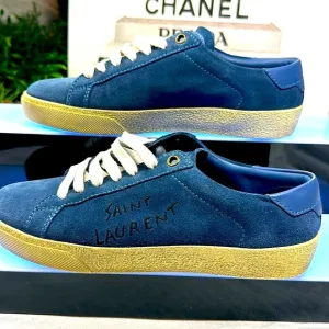 Saint Laurent sneakers tennis shoes in blue suede size 6.5