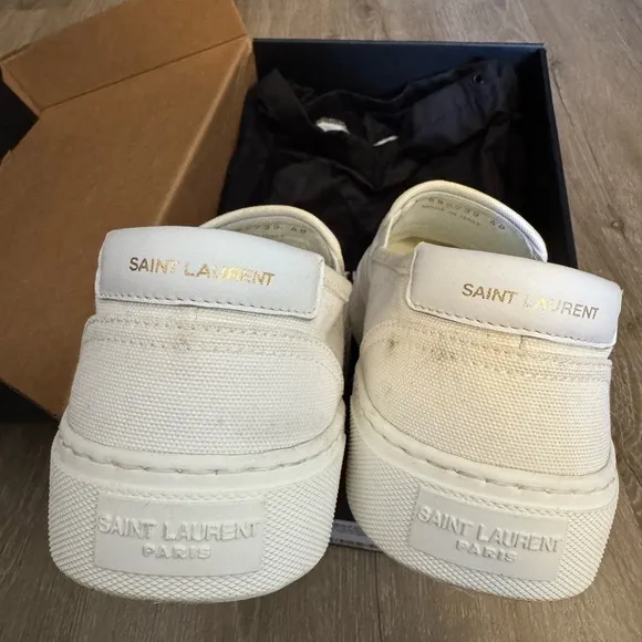 Saint Laurent White Slip-On Men's Shoes