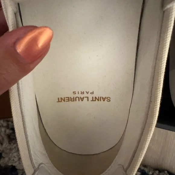 Saint Laurent White Slip-On Men's Shoes