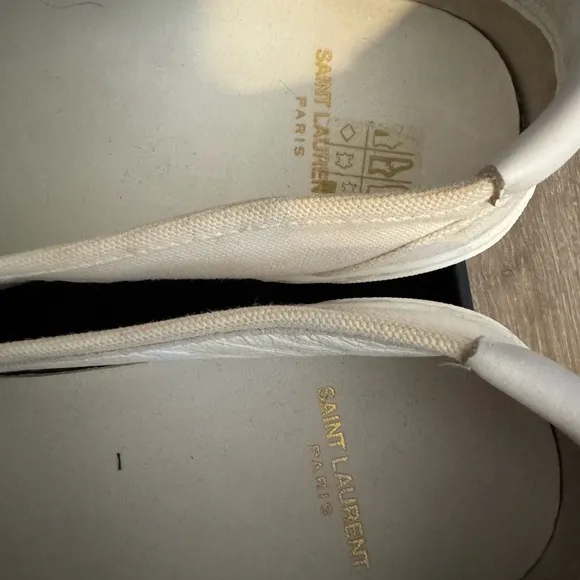 Saint Laurent White Slip-On Men's Shoes