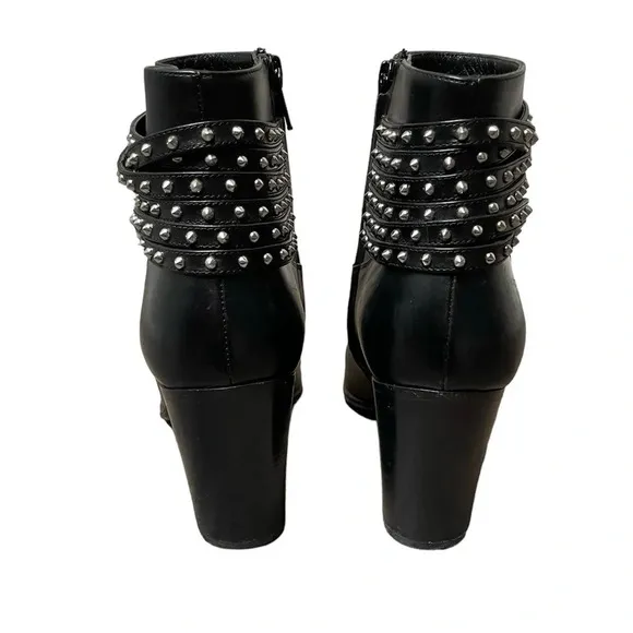 Saint Laurent YSL French 85 Studded Ankle Booties Size EU 37 US 7 Calfskin Boots