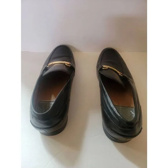 Saks Fifth Avenue Firenze Men's Black Leather Loafer Shoes Size 10.5