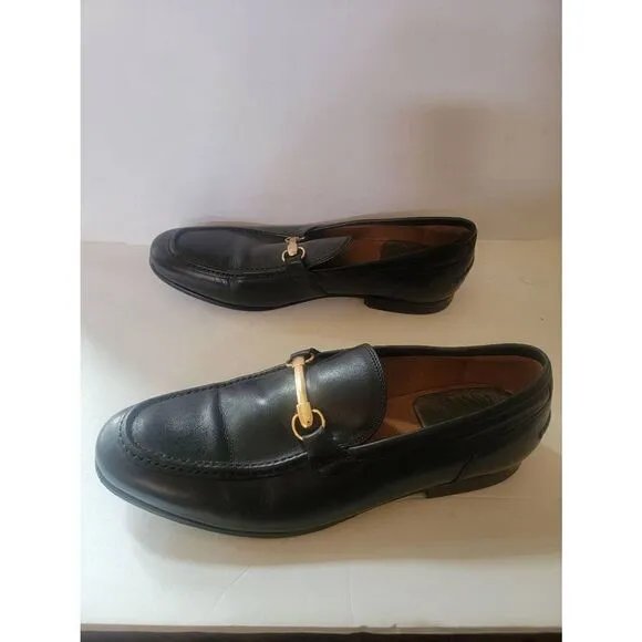 Saks Fifth Avenue Firenze Men's Black Leather Loafer Shoes Size 10.5