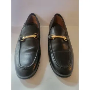 Saks Fifth Avenue Firenze Men's Black Leather Loafer Shoes Size 10.5