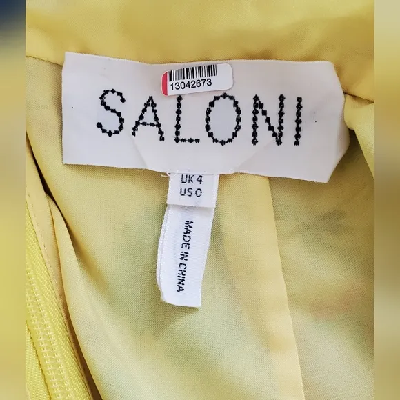 Saloni Women’s Holly Yellow Floral Silk Ruffle Midi Dress Floral Size 0