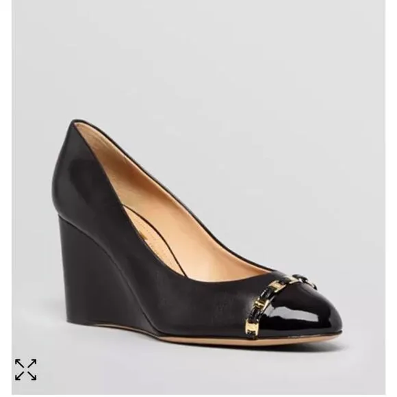 Salvatore Ferragamo Cap Toe Wedge Pumps Nana Chain black women's size 7