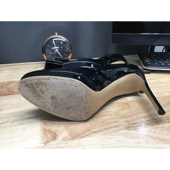 Salvatore Ferragamo Flats Women US 8B Black Stiletto Heels Slip-On Comfort Shoes