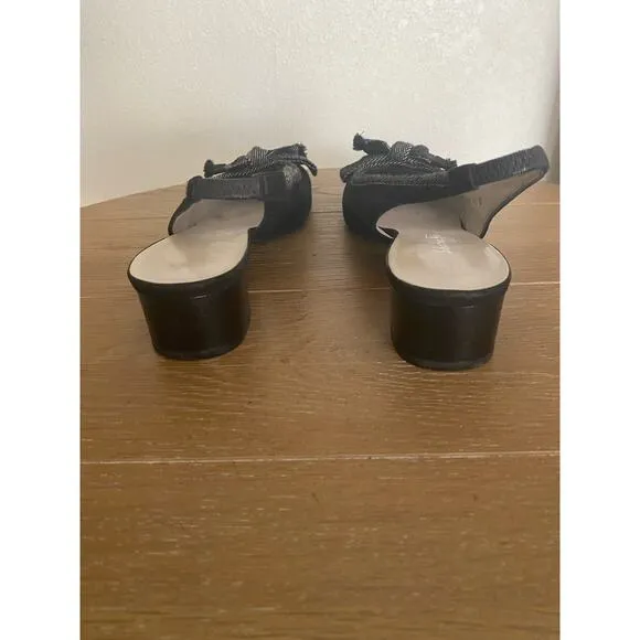 Salvatore Ferragamo Suede bow accent slingback shoes 8 1/2