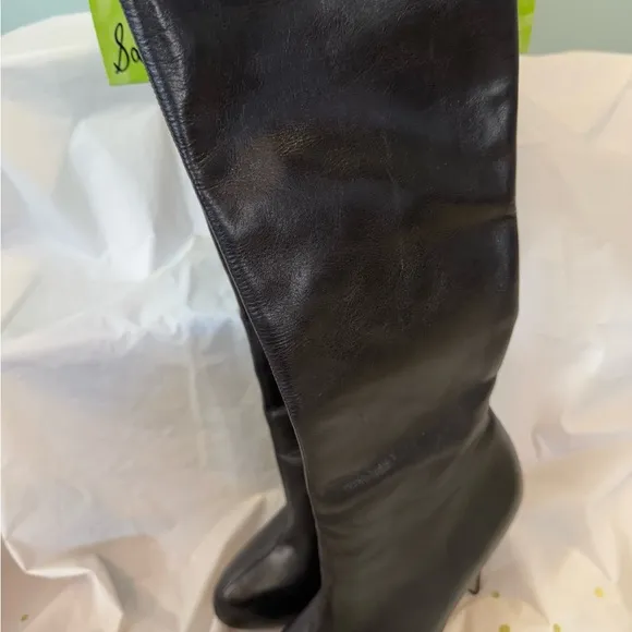 Sam Edelman Black Leather Knee-High Boots