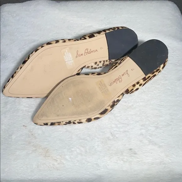 Sam Edelman Brown and Black Flats with Animal Print Elegance