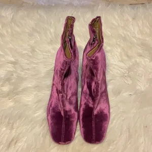 Sam Edelman Codie Leather Ankle Boots Women Deep Orchid Side Zip Closure Size 9
