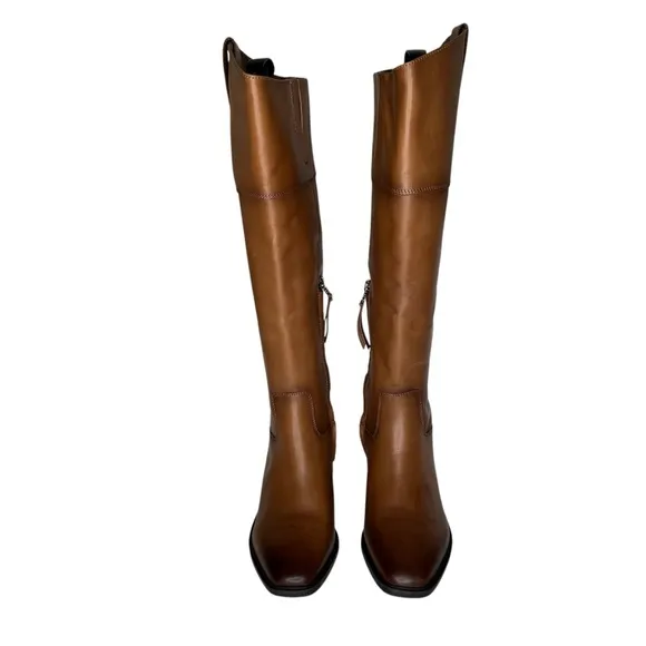 Sam Edelman Drina Ath Whisky Almond Toe Knee High Riding Boots Womens side zip
