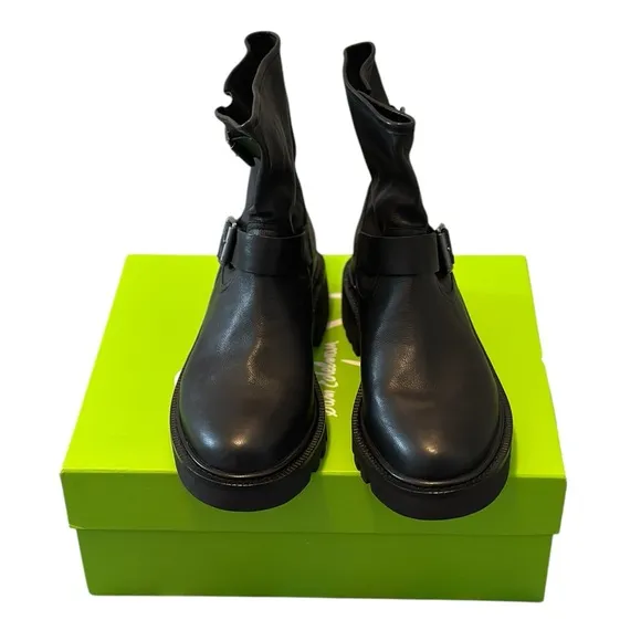 Sam Edelman Kinsley Biker  Black Leather Boots Women’s Size 8.5