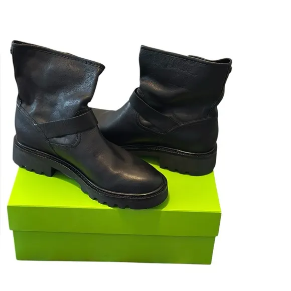 Sam Edelman Kinsley Biker  Black Leather Boots Women’s Size 8.5