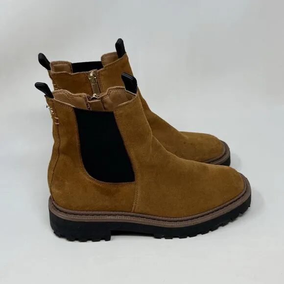 Sam Edelman Laguna Chelsea Boots Girls Size 4 Brown Suede Ankle Side Zip