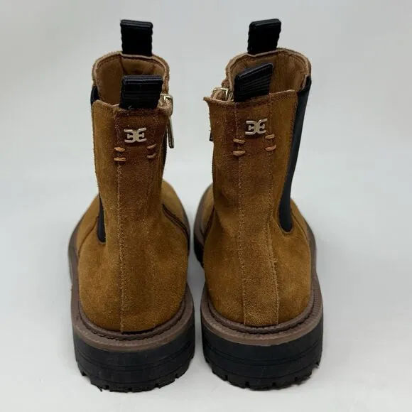 Sam Edelman Laguna Chelsea Boots Girls Size 4 Brown Suede Ankle Side Zip