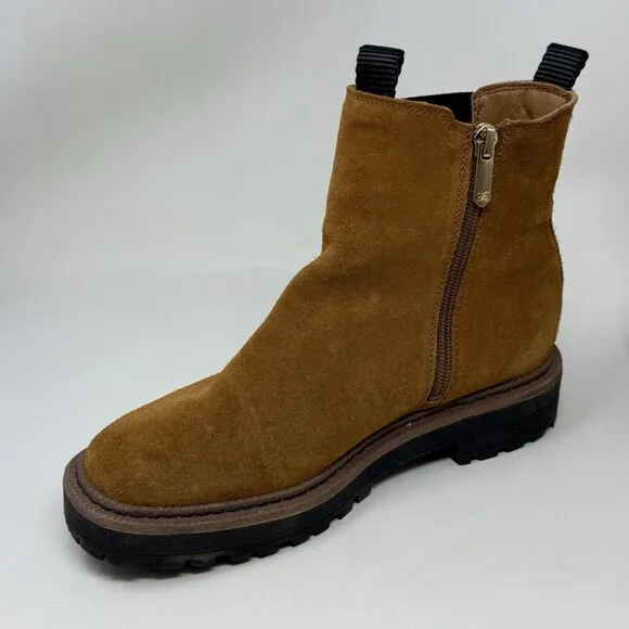 Sam Edelman Laguna Chelsea Boots Girls Size 4 Brown Suede Ankle Side Zip