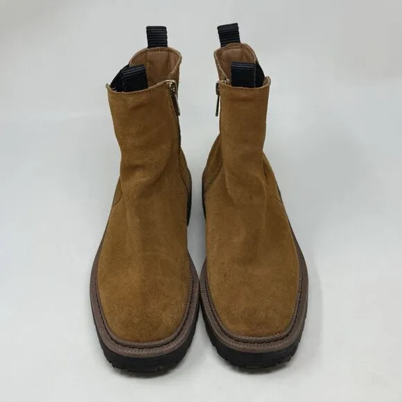 Sam Edelman Laguna Chelsea Boots Girls Size 4 Brown Suede Ankle Side Zip