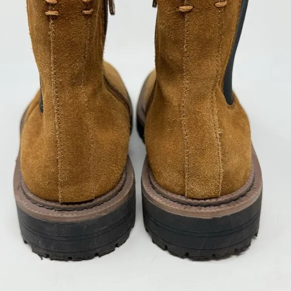 Sam Edelman Laguna Chelsea Boots Girls Size 4 Brown Suede Ankle Side Zip