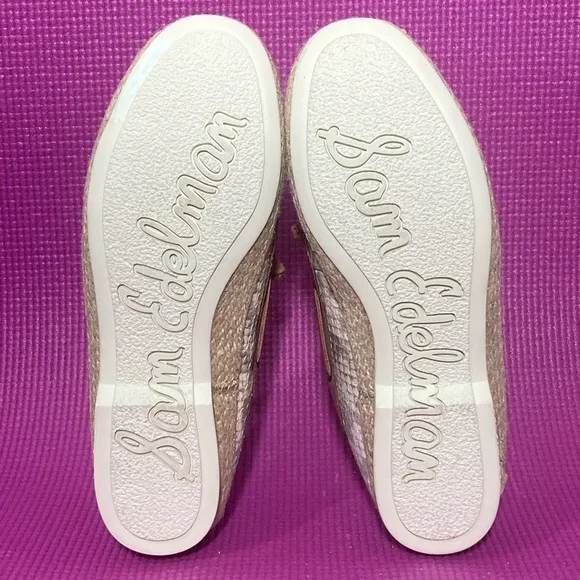 Sam Edelman NWOT Women's Snake-print Leather Boat Shoes - Size 6.5M