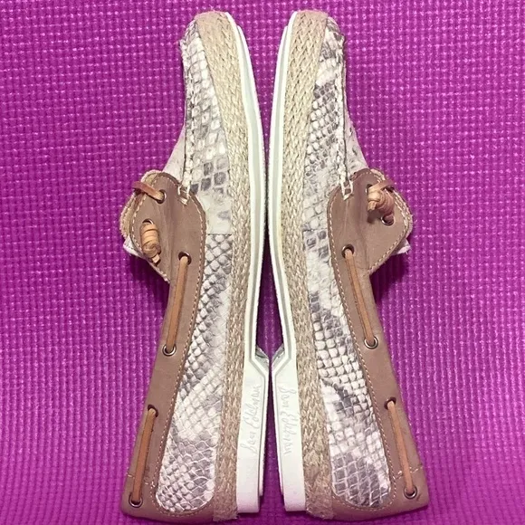 Sam Edelman NWOT Women's Snake-print Leather Boat Shoes - Size 6.5M