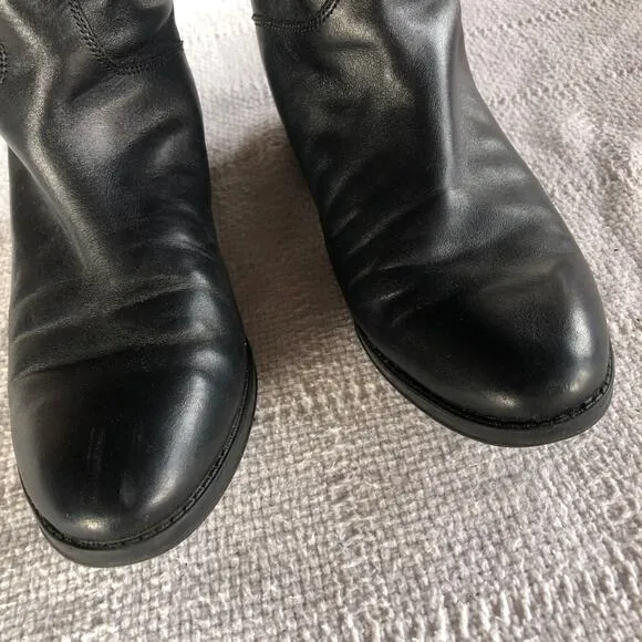 Sam Edelman Penny Black Leather Boots Women’s Size 7 M Tall Riding Boots Preppy