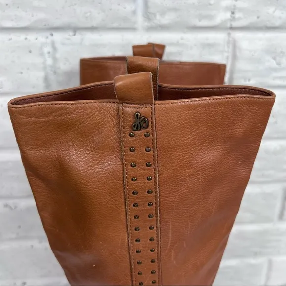 SAM EDELMAN Prina Tall Brown Leather Side Zip Boots