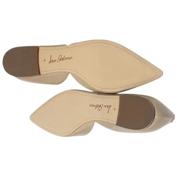 Sam Edelman Rodney Patent Leather Flats Nude Pointed Toe Women's Size 9