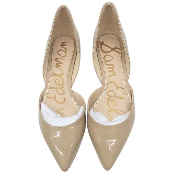 Sam Edelman Rodney Patent Leather Flats Nude Pointed Toe Women's Size 9