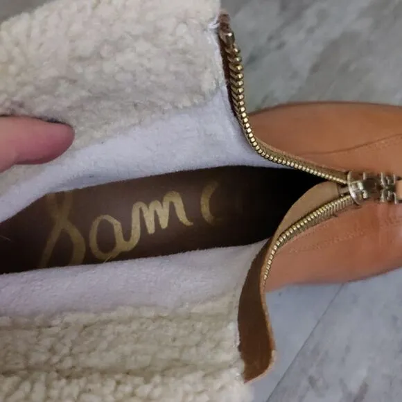 Sam Edelman Sherpa zip leather booties