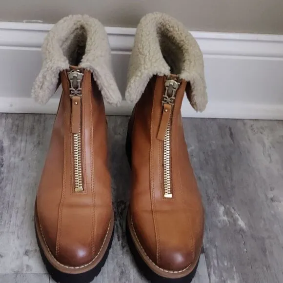 Sam Edelman Sherpa zip leather booties
