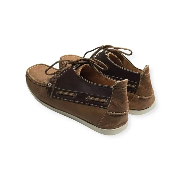 Saminto Laurenzini ★ Lace Up Boat Shoe Chukka Boot ★ Brown Leather ★ 12 ★
