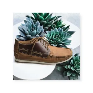 Saminto Laurenzini ★ Lace Up Boat Shoe Chukka Boot ★ Brown Leather ★ 12 ★