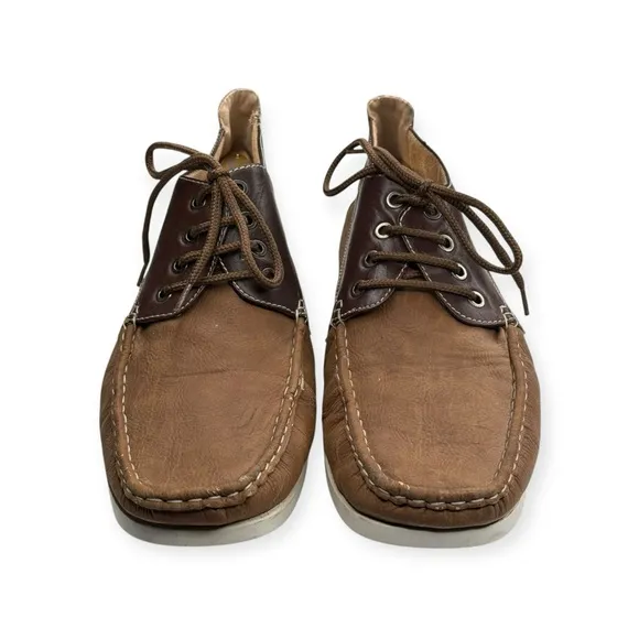 Saminto Laurenzini ★ Lace Up Boat Shoe Chukka Boot ★ Brown Leather ★ 12 ★