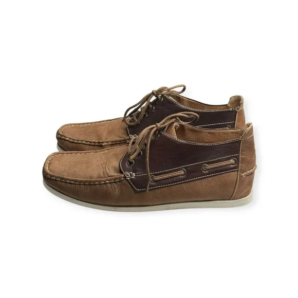 Saminto Laurenzini ★ Lace Up Boat Shoe Chukka Boot ★ Brown Leather ★ 12 ★