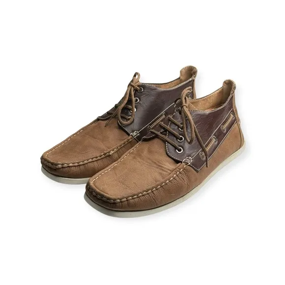 Saminto Laurenzini ★ Lace Up Boat Shoe Chukka Boot ★ Brown Leather ★ 12 ★
