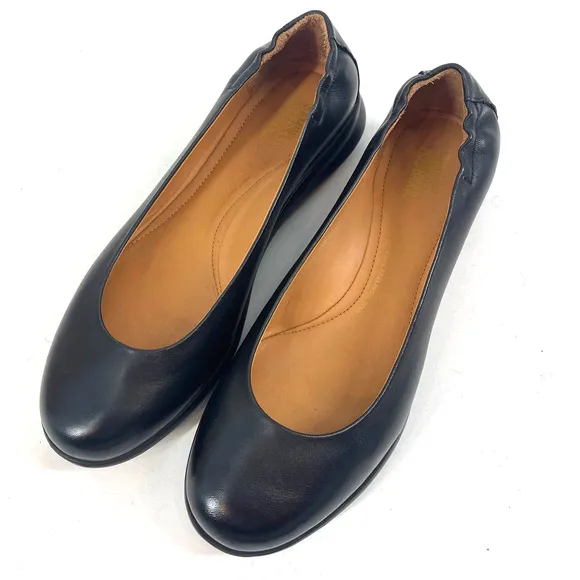 Samuel Hubbard Freedom Dance Black Leather Slip On Flats Women Size 8.5M