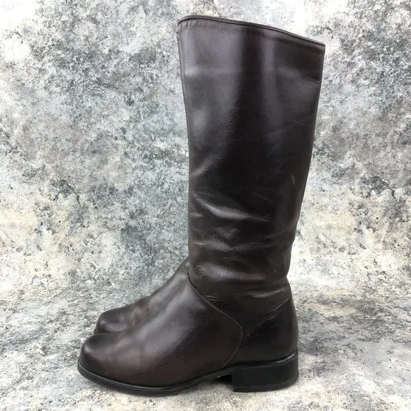 SANTANA CANADA Women's Size 7 Brown Leather Insulated Side Zip Tall Boots