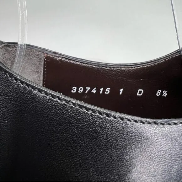 Santoni Leather Derby Shoe Made in Italy Lace Up Black Pointed Toe Size 8.5