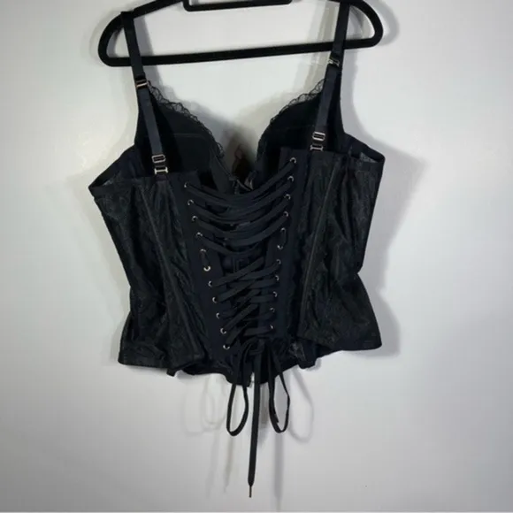 SAVAGE X FENTY Embroidered Lace Corset in Black Size XL