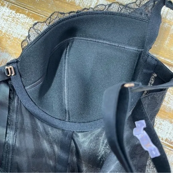 SAVAGE X FENTY Embroidered Lace Corset in Black Size XL