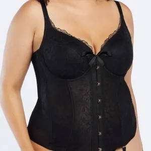 SAVAGE X FENTY Embroidered Lace Corset in Black Size XL