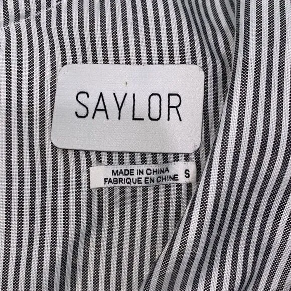 Saylor Grey &amp; White Pinstripe One Shoulder Mini Dress Size Small