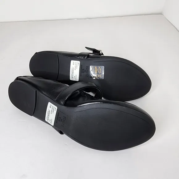 Schutz Clarita Black Mary Jane Leather Women's Ballet Flats Size 8.5