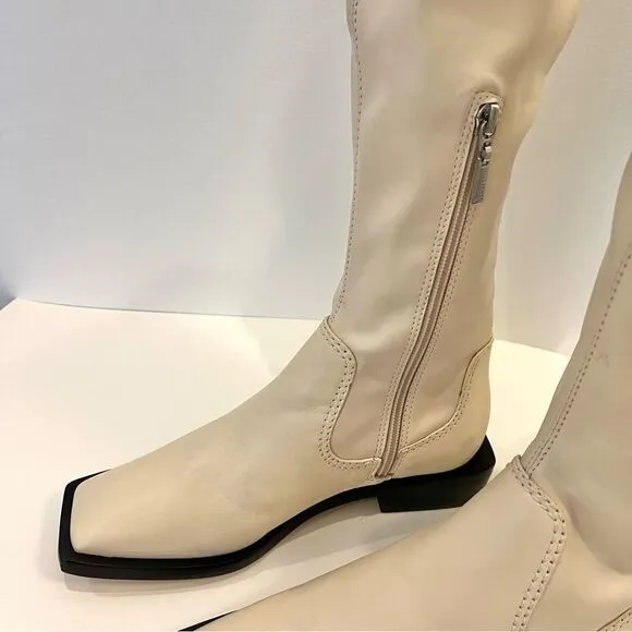 Schutz Guily Up Stretch Napa Leather Over the Knee Boots in Eggshell 5, NWOB