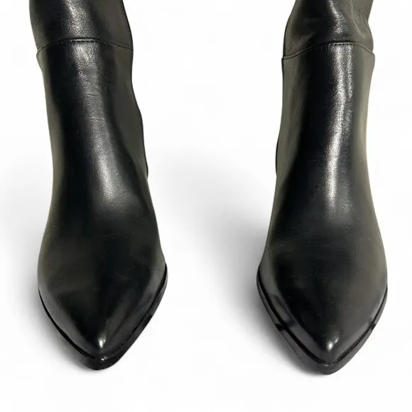 Schutz Mikki Block Over The Knee Black Leather Boots Sz 7.5 NWOB
