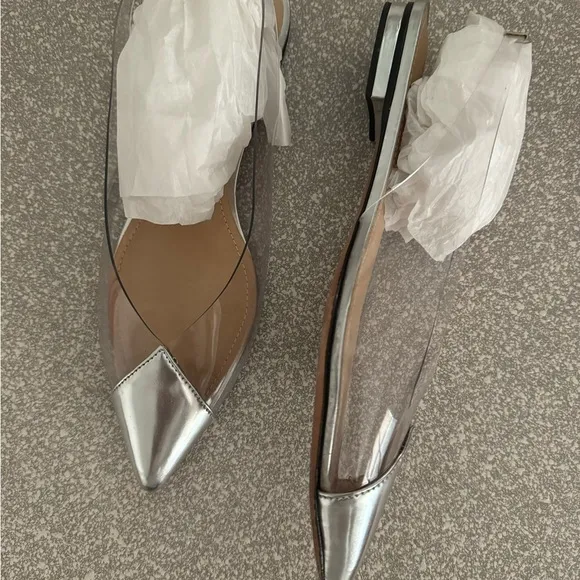 Schutz Sling Back Flats Leather Pointed Toe Women's Size 7.5 B