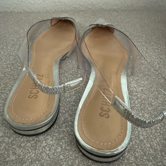 Schutz Sling Back Flats Leather Pointed Toe Women's Size 7.5 B